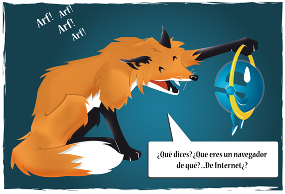 Renard qui se moque du navigateur internet explorer